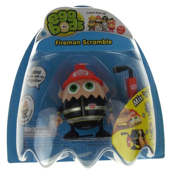 Bluw Group Egg Bods Fireman Scramble Extinguisher Mix n Match Wind Up Moves Gift - Picture 2 of 2